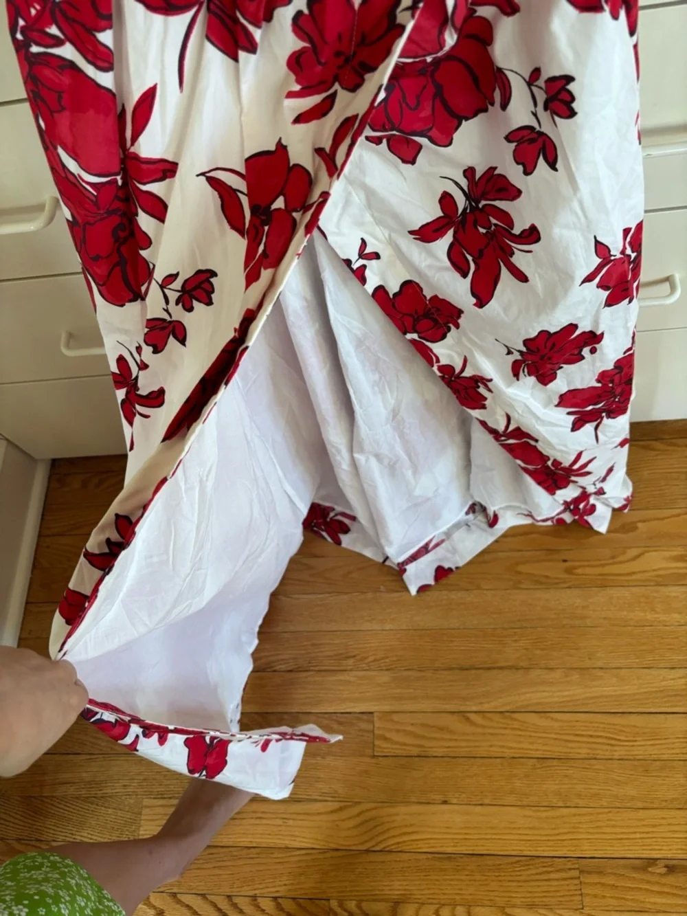 Abercrombie & Fitch White Maxi Dress with Red Floral Print